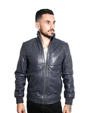 Heren lederen varsity bomberjack-Adana