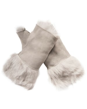Womens Shearling Vantar Fingerlösa Manschetter Toscana Mocka Fårskinn Päls