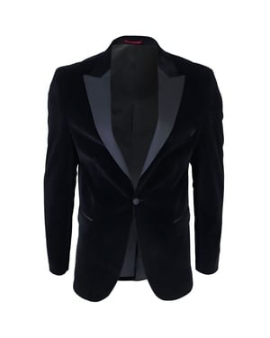 Heren zwart fluwelen diner smoking colbert blazer