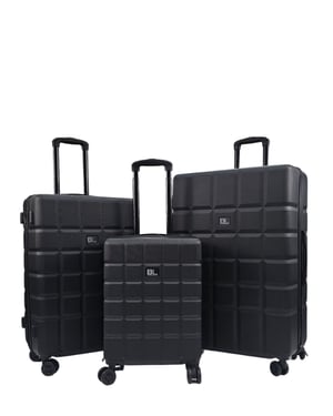 Svart Hard Shell Classic 8 Wheel Cabin Bagage Case Resväskor