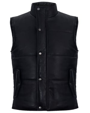 Puffer warmer vest Mouwloos gewatteerd leren jack