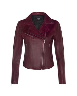 Womens Classic Leather Brando Biker Jacket-Loughton