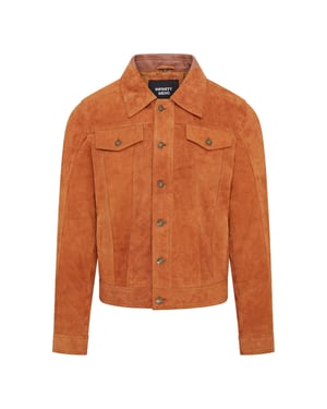 Mens Trucker Goat Suede Western Leather Jeans Jacket - Yangon