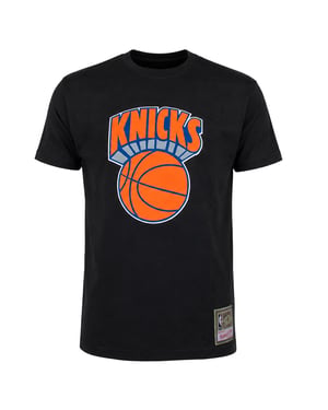 Mitchell & Ness NBA New York Knicks Team Logo Trade Mens Black T-Shirt
