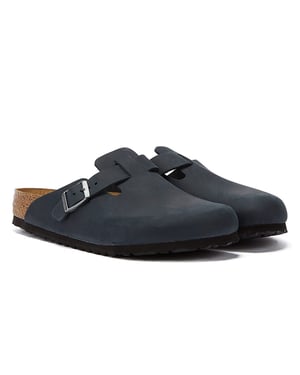 Birkenstock Boston Oiled Nubuck Black Clogs