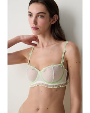 Polka Dot Lace Underwired Bra