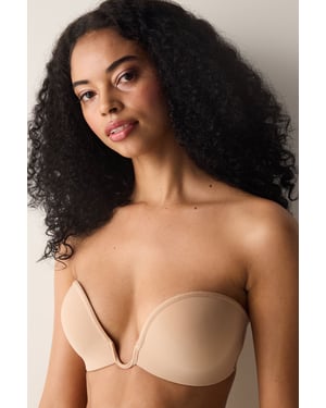 Strapless Knitted Bra With Hook-and-eye Closure