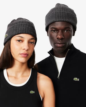 Logo Detail Beanie in Charcoal