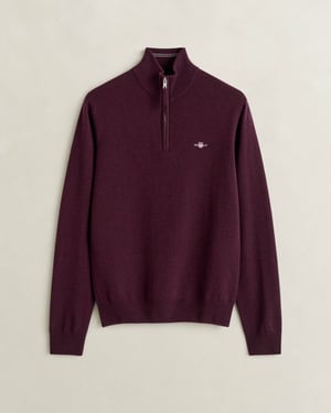 Regular Fit Long Sleeve Logo Detail Jumper in Wine