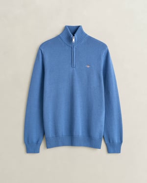 Regular Fit Long Sleeve Logo Detail Jumper in Light Blue