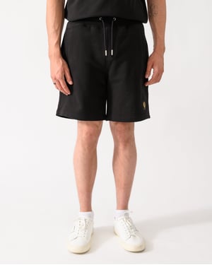 Relaxed Fit Logo Detail Shorts in Black