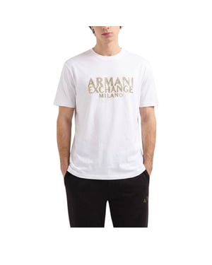 Armani Exchange Mens T-Shirts Milano Logo Print Cotton Tee Summer Top
