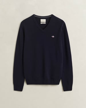 Regular Fit Long Sleeve Logo Detail Jumper in Navy
