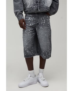 Extreme Distressed Longline Denim Jorts