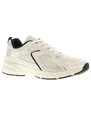 SURGE Mens Trainers Rev Lace Up white silver