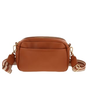 Womens Stylish Crossbody Bag Brooke Multi Compartments Zip Fastening tan