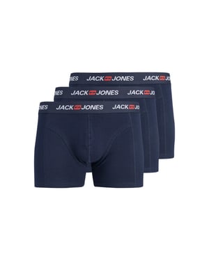 Jack & Jones Heren plus size boxershorts trunks jaccorp old logo 3-pack effen donker