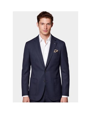 Bos Bright Blue Scotland blue colbert lommer jacket with inlay drop spe263037lo91sb/4001