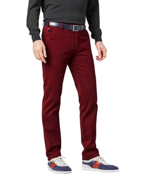 Meyer 100% katoenen broek bordeaux effen Bonn