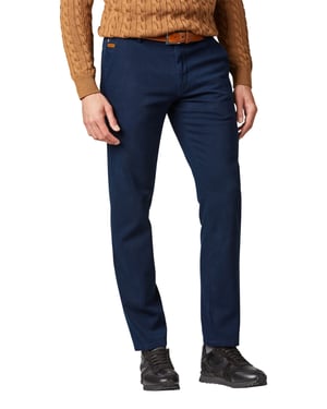 Meyer katoenen broek blauw effen Bonn