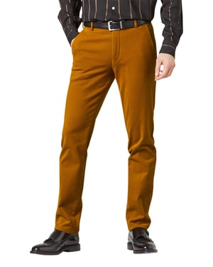Flatfront broek Meyer Bonn oranje chino