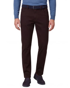 Meyer dublin 5-pocket broek bruin effen