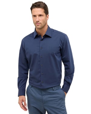 business stretch overhemd Eterna donkerblauw