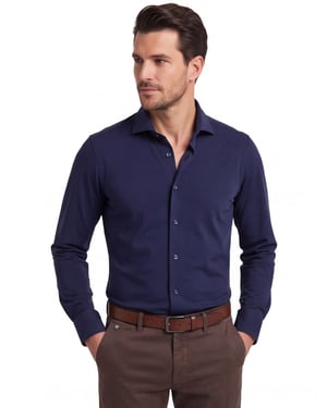 Overhemd Seidensticker donkerblauw cutaway boord lange mouw