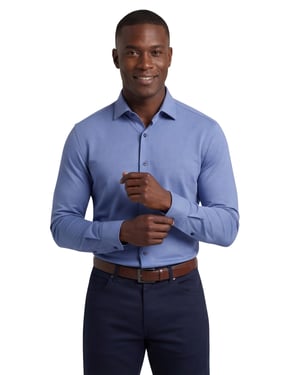 Olymp overhemd level five body fit jersey blauw