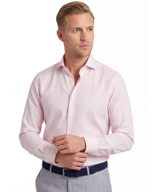 Overhemd Michealis slim fit strijkvrij roze