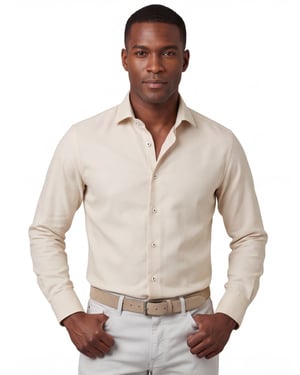 Beige katoenen overhemd Eterna 1863 Modern Fit