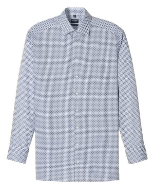 Olymp overhemd blauw geprint polyamide super slim fit