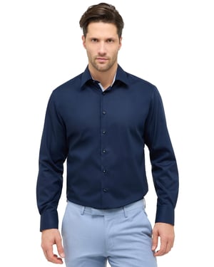 Navy Eterna overhemd Modern Fit