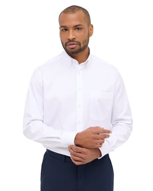 Eterna katoenen overhemd strijkvrij Comfort Fit wit button-down