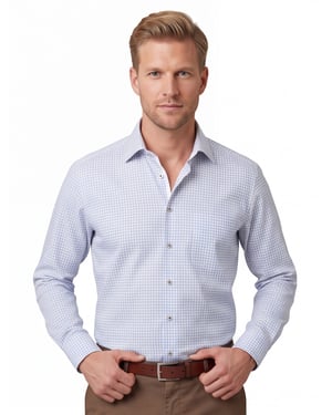 Overhemd wit Eterna Comfort Fit geruit katoen