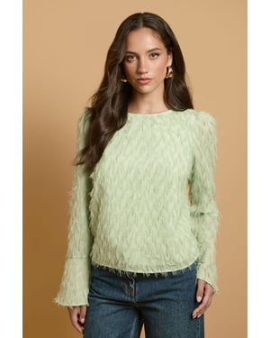 Flared Sleeve Tie Back Blouse