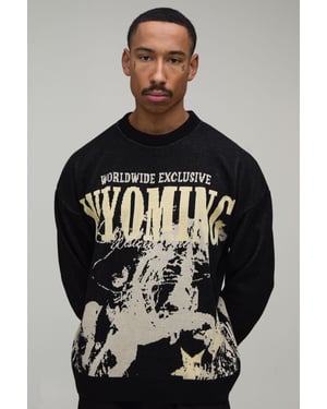 Relaxed Western Jacquard Knitted Jumper