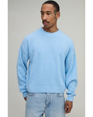 Relaxed Boxy Ribbed Knitted Jumper