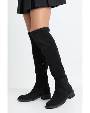 Flat Tie Detail Over The Knee Boots