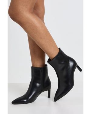 Wide Fit Low Stiletto Heeled Ankle Boots
