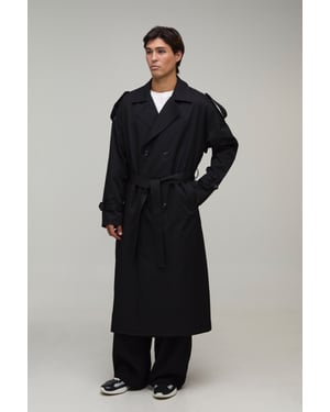 Oversized Fit Twill Trench Coat