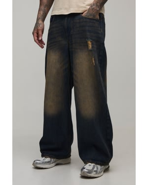 Tall Tinted Stonewash Baggy Distressed Jeans