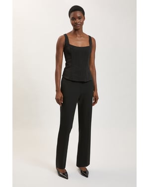 Petite Compact Stretch & Satin Mix Tux Slim Leg Trouser