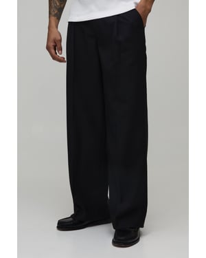 Baggy Fit Pleat Front Tailored Trousers