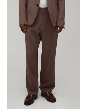 Linen Look Relaxed Fit Tailored Trousers