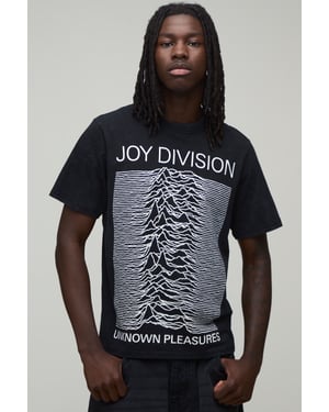 Regular Joy Division Acid Wash License Print T-shirt