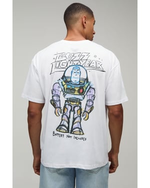 Oversized Disney Toy Story Buzz Lightyear License Print T-shirt