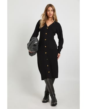 Soft Knit Button Through Midi Knitted Dress