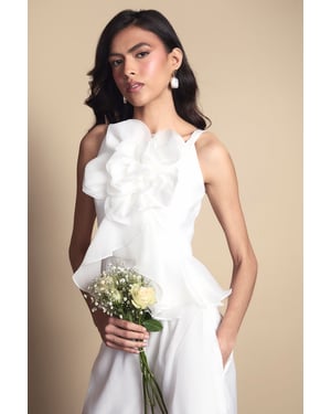 3D Flower Organza Wedding Top