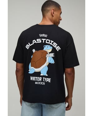 Oversized Blastoise Pokemon License Print T-shirt